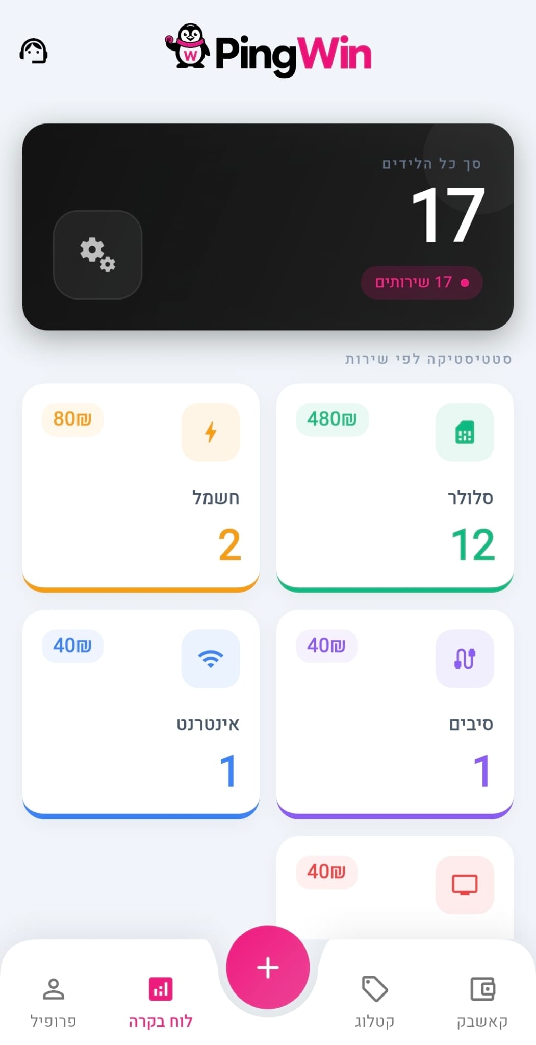 מסך סטטיסטיקות